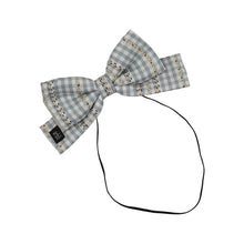 Powder Blue Gingham Printed Dolly Bow