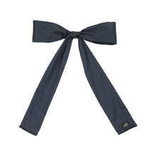Navy Silk Oversized Thin Bow