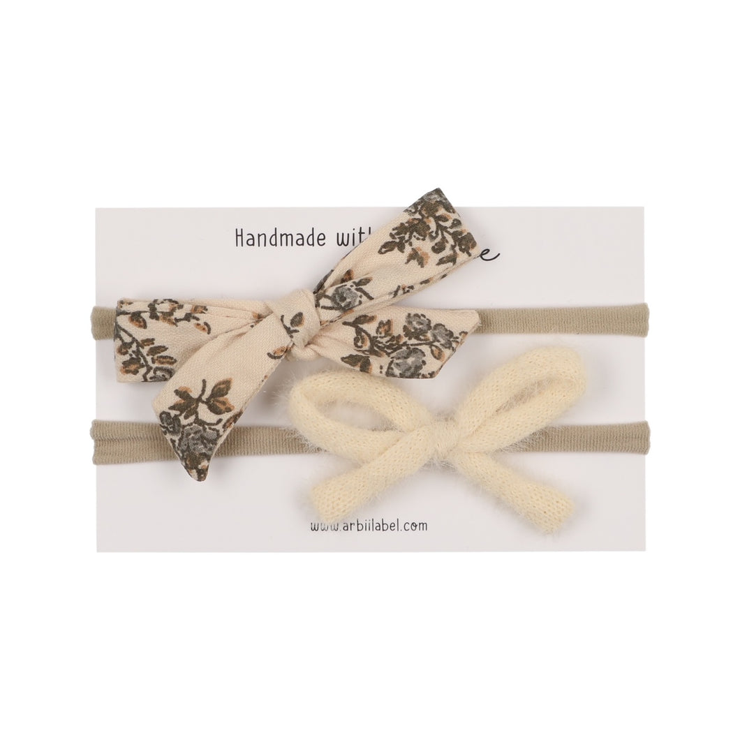 Woodland Print/ Ivory Mohair Newborn Set