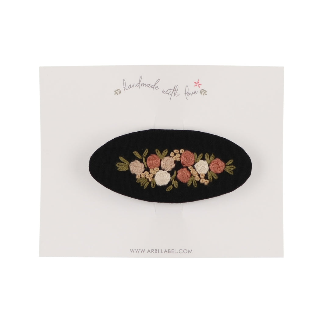 Black / Multicolor Rose Barrette
