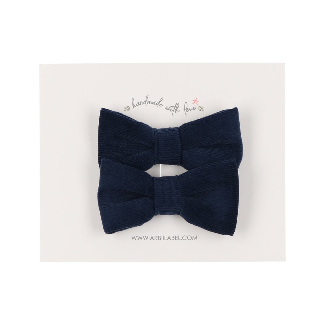 Navy Corduroy Piggie Clips