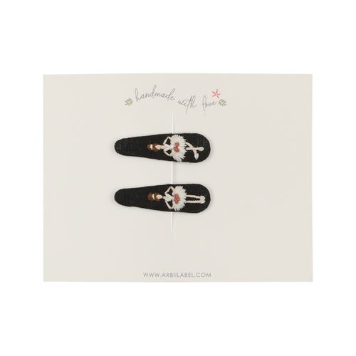 Mini Black Ballerina Embroidered Clips