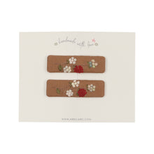 Rustic Raspberries Embroidered Clips