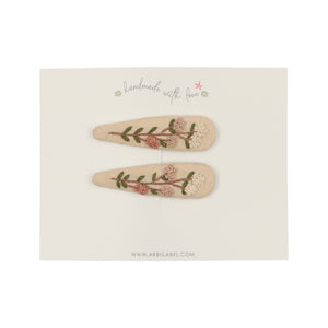 Budding Branch Embroidered Clips