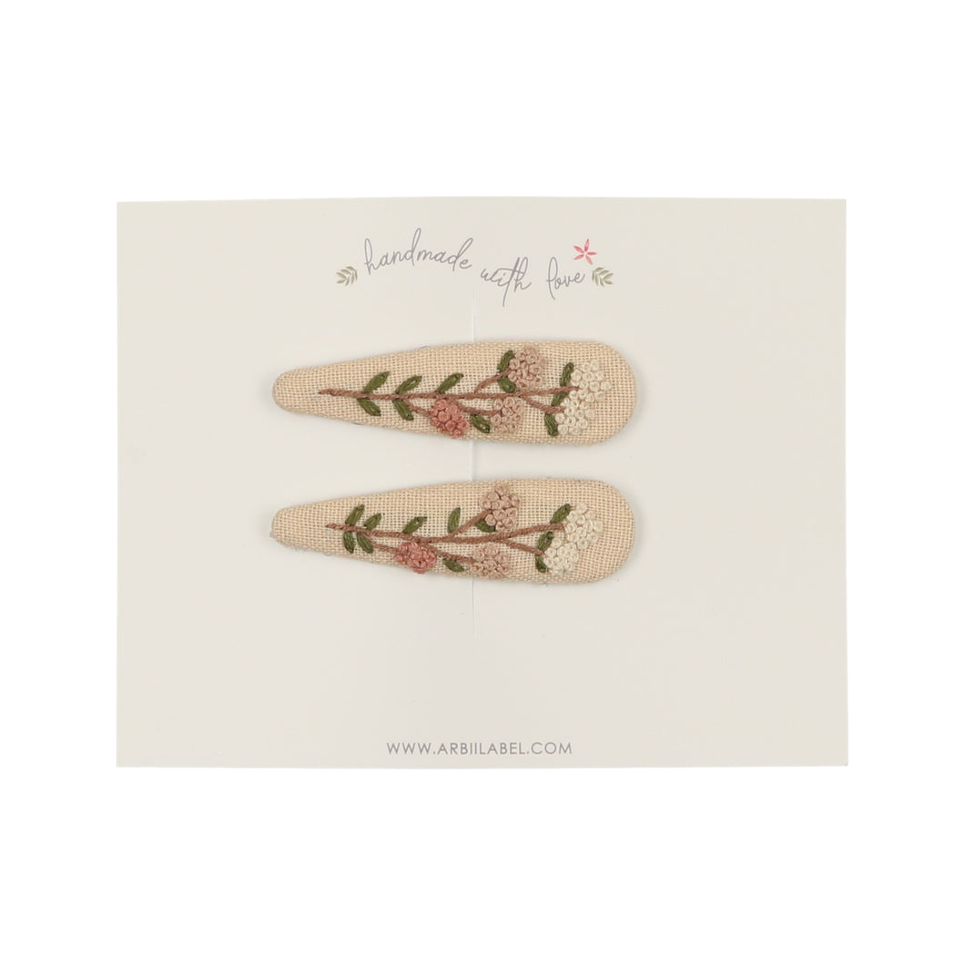 Budding Branch Embroidered Clips