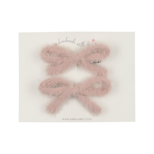 Blush Pink Mohair Fur Clips
