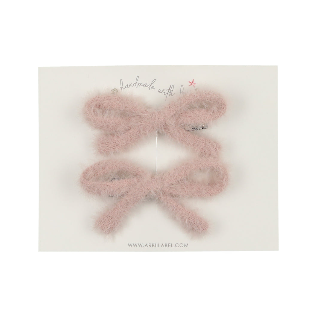 Blush Pink Mohair Fur Clips