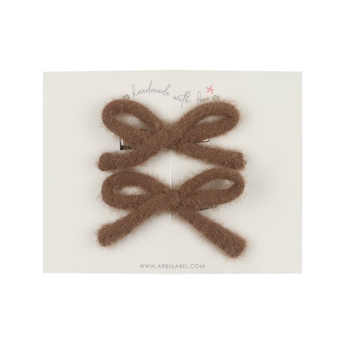 Mocha Mohair Fur Clips