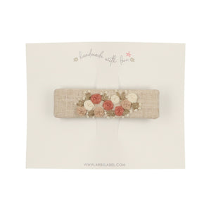 Ivory/ Multicolor Rose Barrette