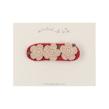 Red Crochet Flower Barrette