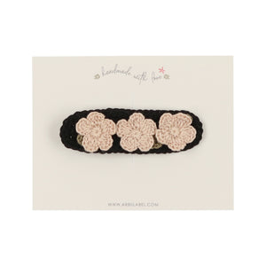 Black Crochet Flower Barrette