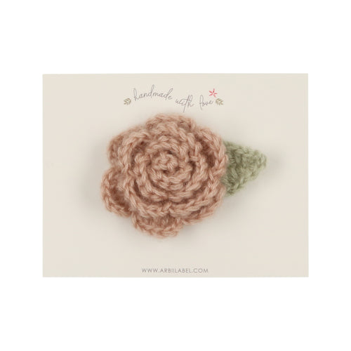 Pink Crochet Flower Clip