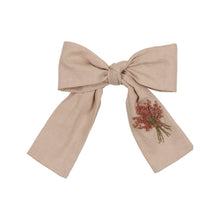 Medium Oversized Bow with Bouquet Embroidery