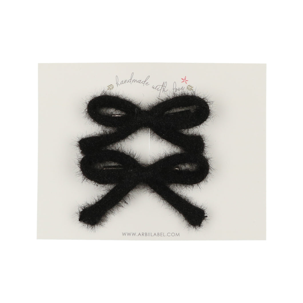 Black Mohair Fur Clips