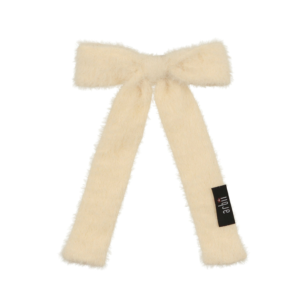 Ivory Mohair Bow Clip