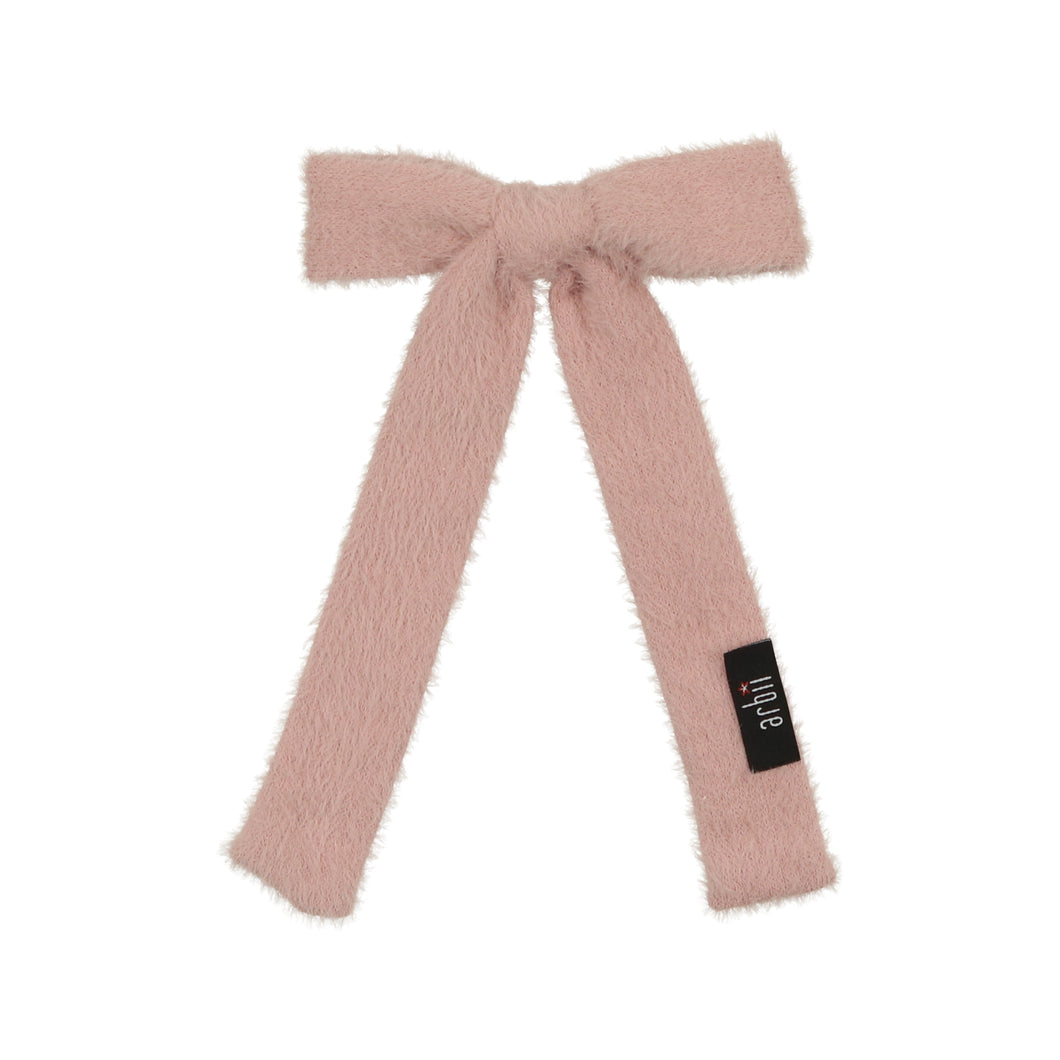 Blush Pink Mohair Bow Clip