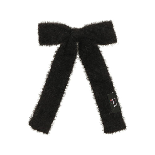 Black Mohair Bow Clip