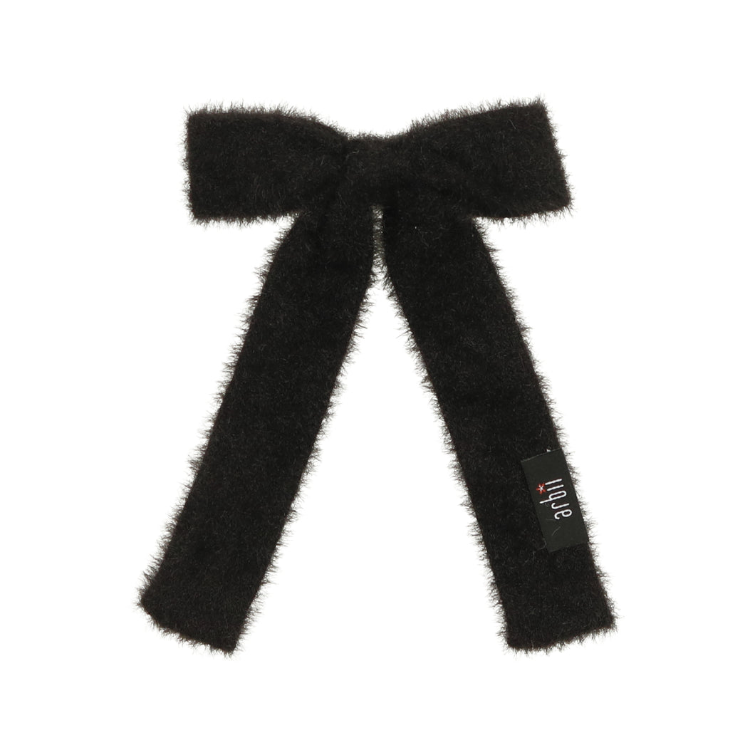 Black Mohair Bow Clip