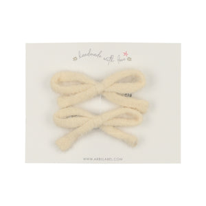 Ivory Mohair Fur Clips