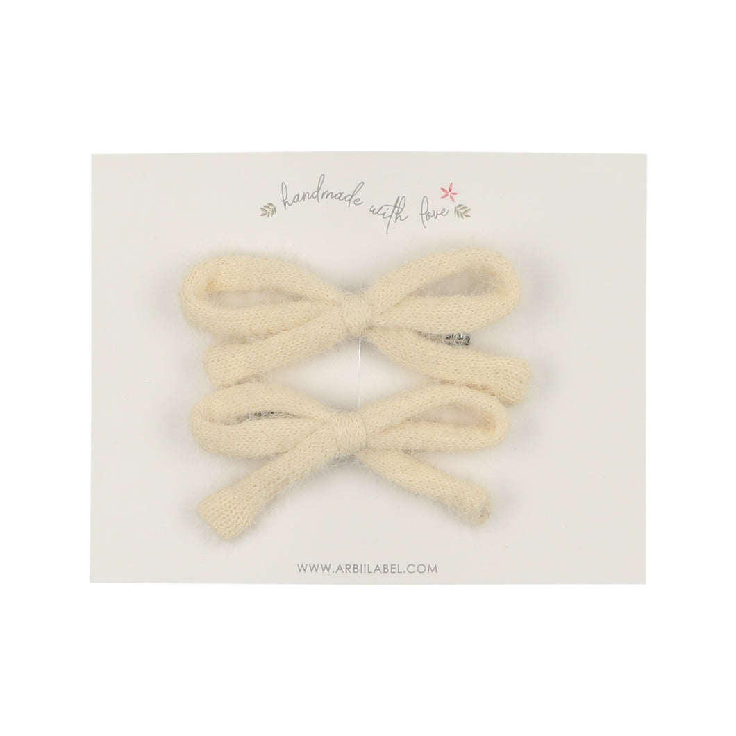 Ivory Mohair Fur Clips