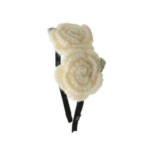 Ivory Crochet Flower Headband