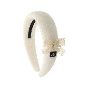 Ivory Classic Headband with Lace Detail