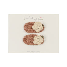Mauve Flat Flower Crochet Clips