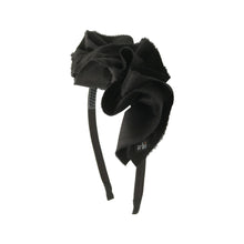 Black Ruffled Silk Headband