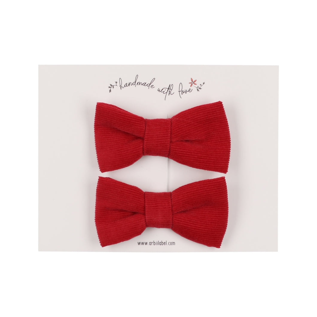 Red Corduroy Piggie Clips