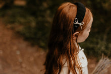 Black Wide Ribbed Padded Headband with Bow
