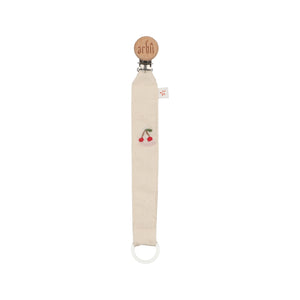 Embroidered Cherry Paci Clip
