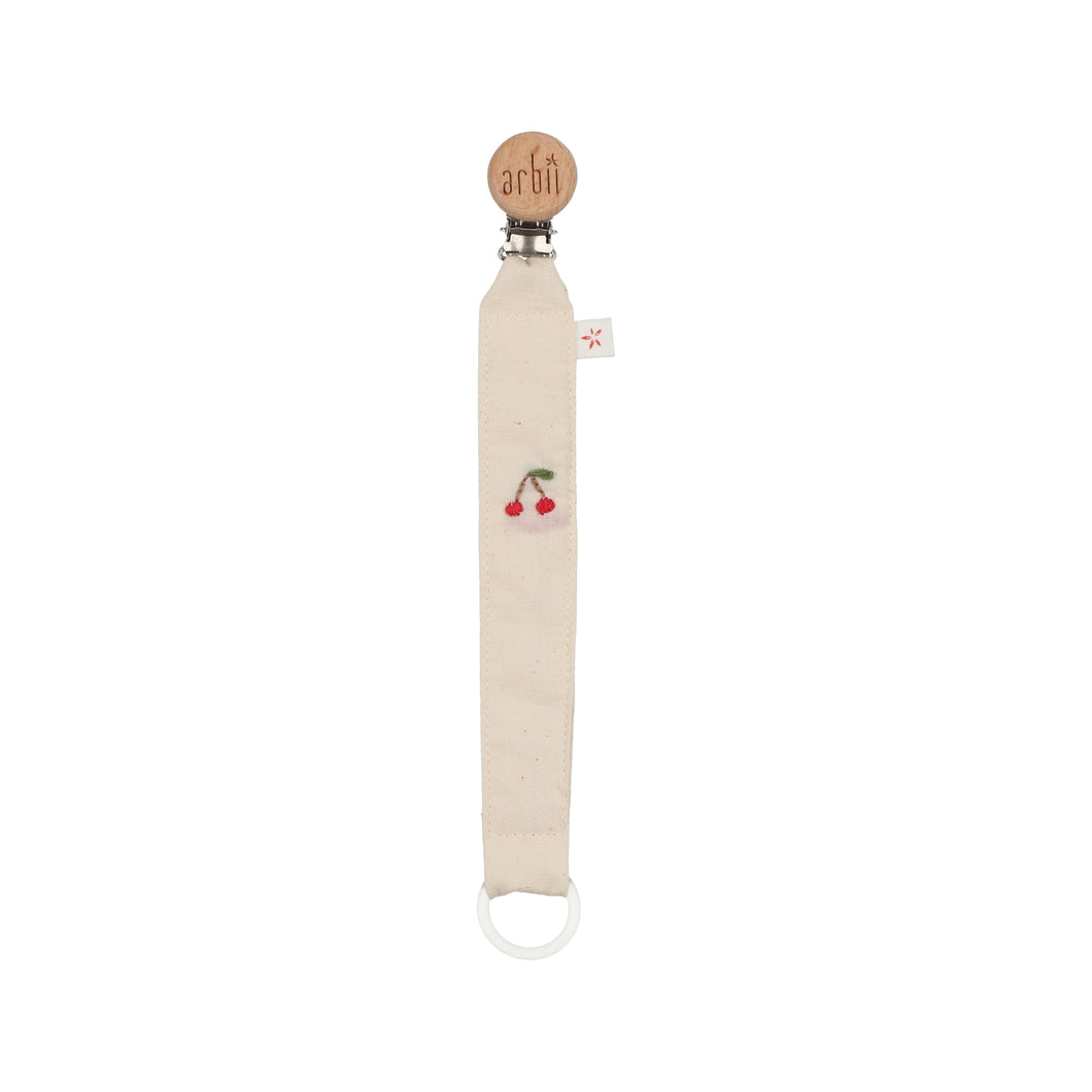 Embroidered Cherry Paci Clip