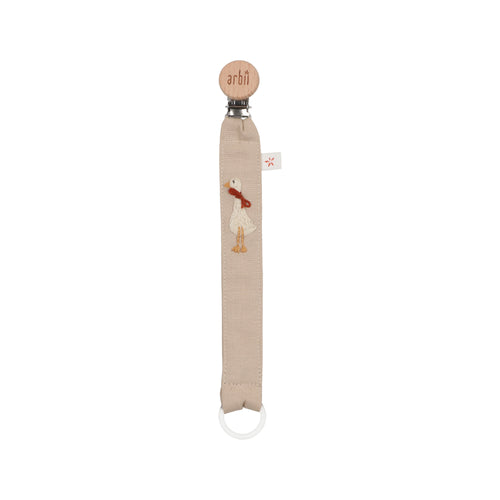Embroidered Goose Paci Clip