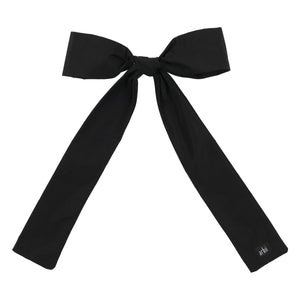 Black Silk Oversized Thin Bow