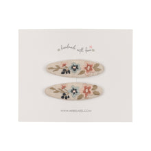 Embroidered Lily Blossom Clips