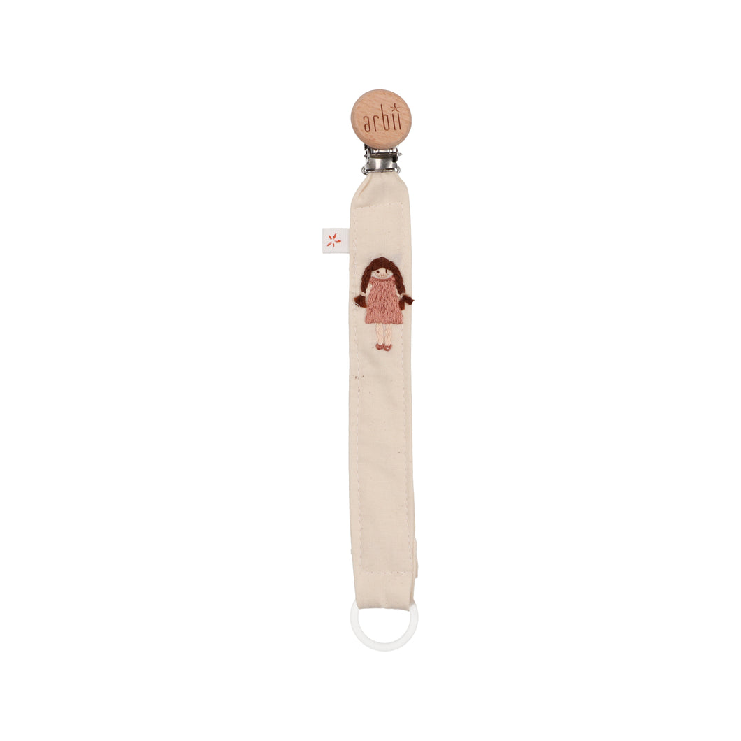 Doll Embroidered Paci Clip