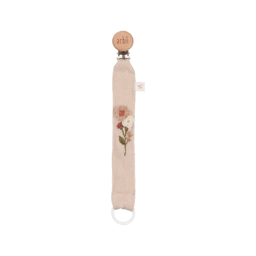 Corduroy Floral Paci Clip