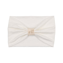 White Ribbed Logo Turban