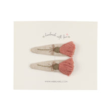 Fringe Flower Embroidered Clips