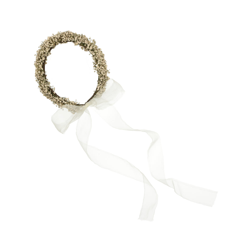 Classic Dried Baby Breaths Wreath with Organza Sheer Bow