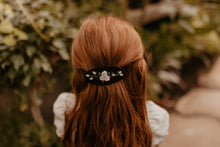 Black / Ivory Rosette Barrette
