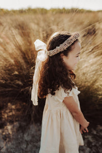 Nude Dried Baby Breaths Wreath with Organza Sheer Bow