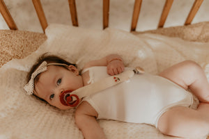 Embroidered Cherry Paci Clip