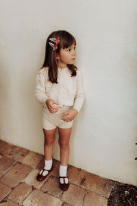 Fringe Flower Embroidered Clips